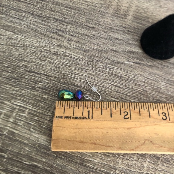 Vtg Iridescent Drop Earrings - Picture 6 of 9